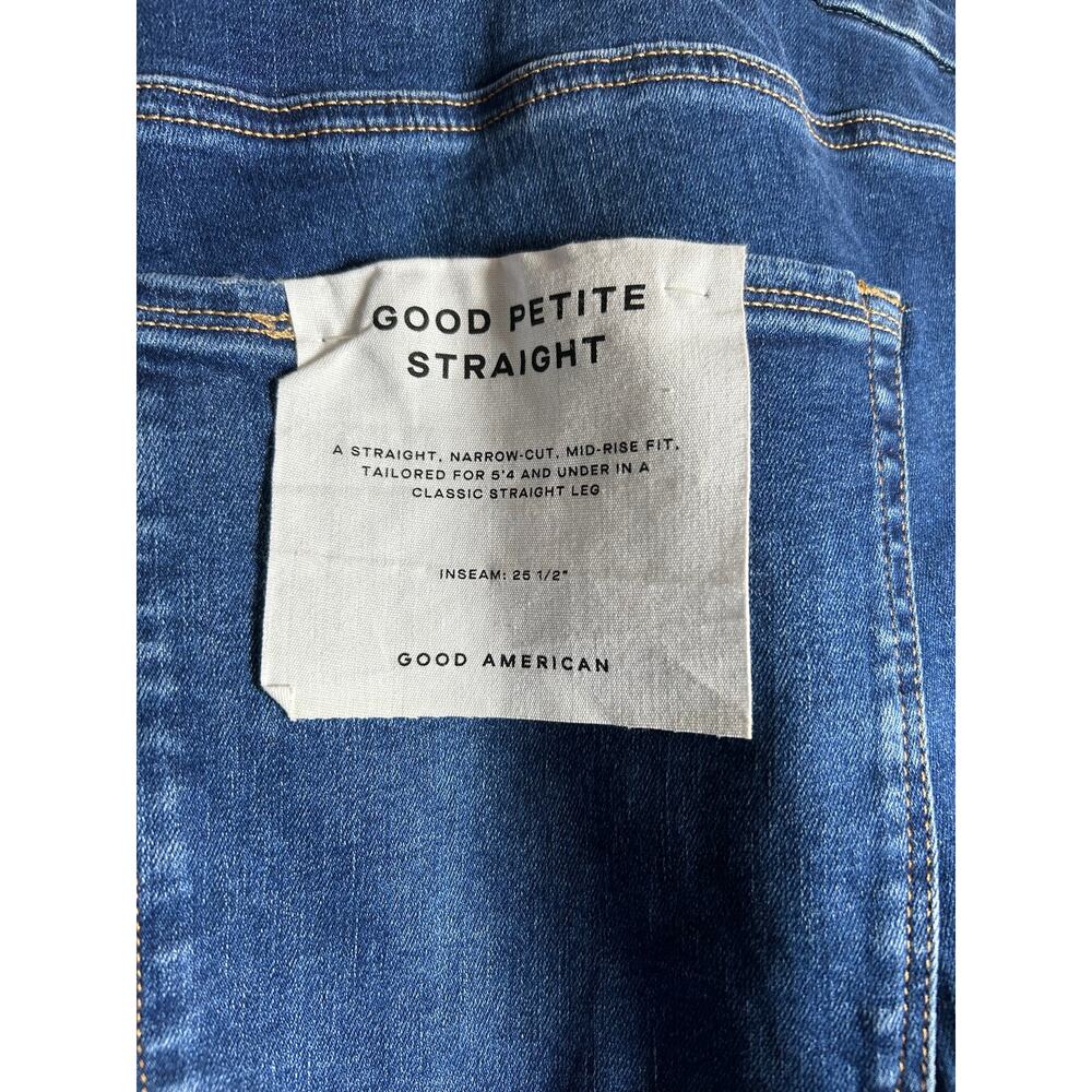 GOOD AMERICAN NWT Straight Narrow Cut Mid Rise Fit Petite Size 28 -32 - Picture 4 of 6